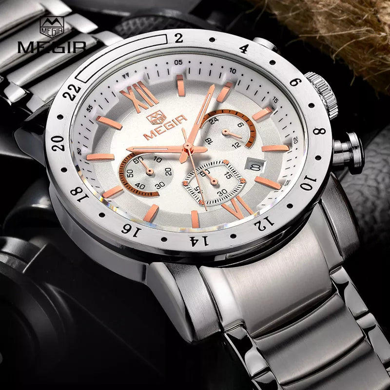 Relógio Masculino Aço Premium Megir