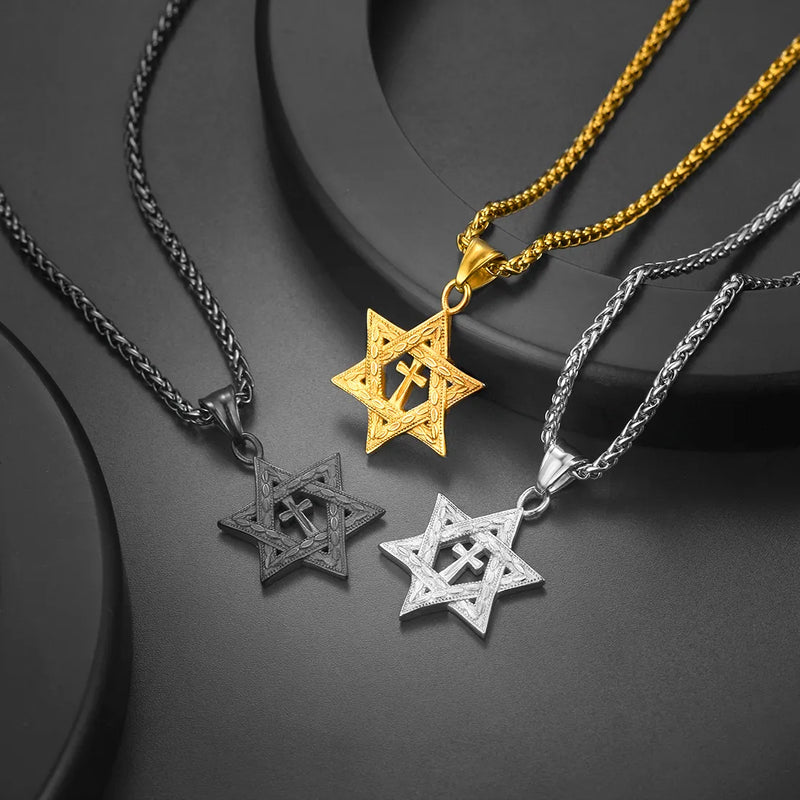 Colar com Pingente Estrela de Davi - Força Israel