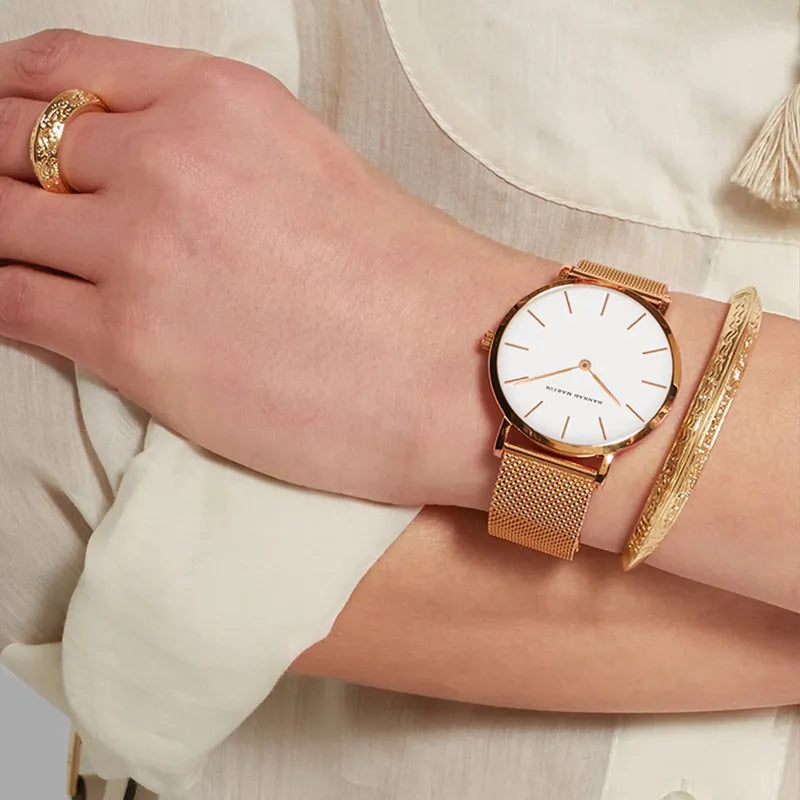 Relógio Feminino Minimalista + Bracelete